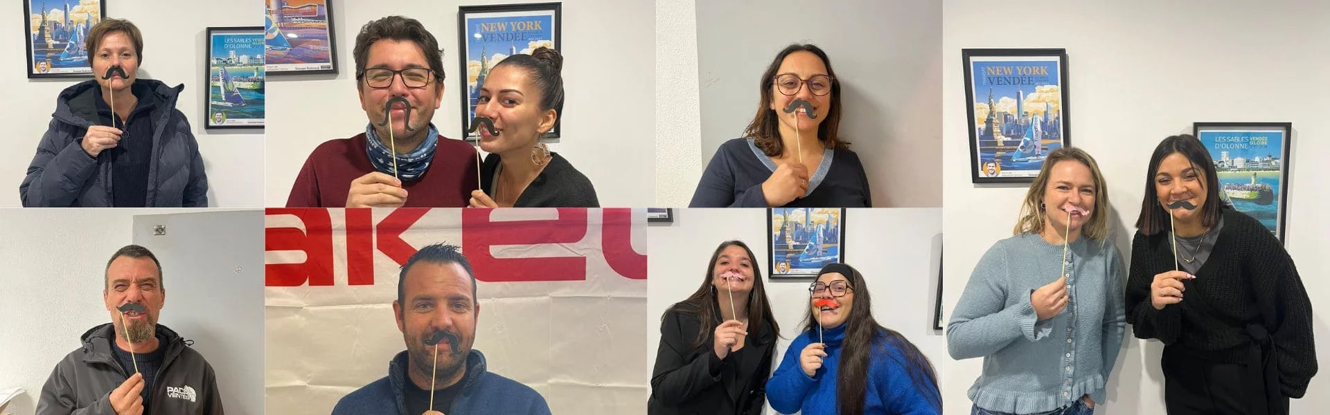 Nos collaborateurs portant fièrement ma moustache pour le Movember